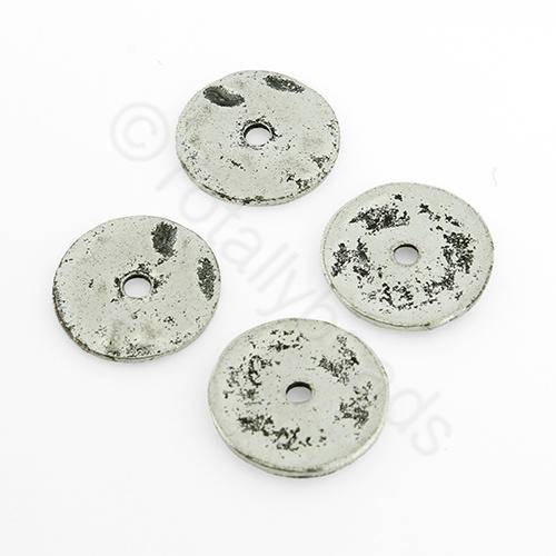 Antique Silver Bead - Disc 13mm 20pcs