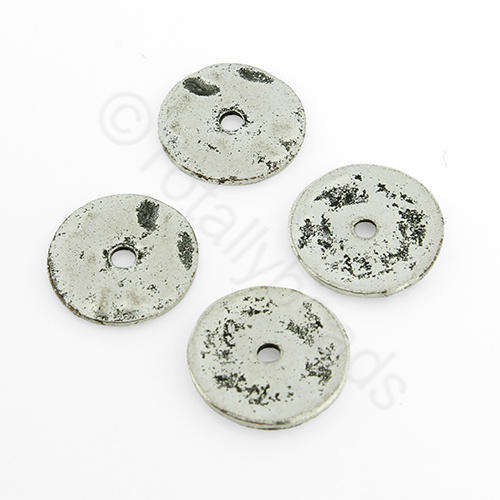 Antique Silver Bead - Disc 13mm 20pcs