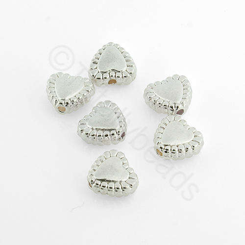 Silver Heart - 7mm - Spotted 25pcs