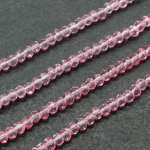 3mm crystal beads bright pink — faceted for jewelry making and beadwork