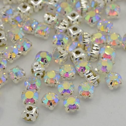 6mm crystal beads crystal ab, pack of 10 — AB finish, faceted for jewelry making and beadwork
