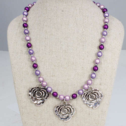 Metal Rose Necklace Miracle Beads beads only pack necklace making kit — DIY set with beads and instructions for creating handmade jewelry