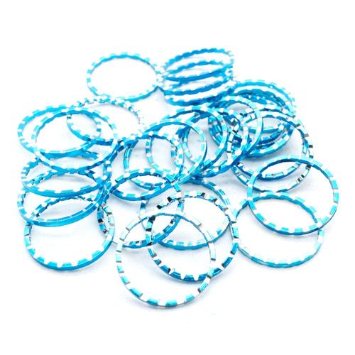 Aluminium Coloured Rings 20mm Cyan 10pcs for jewellery making