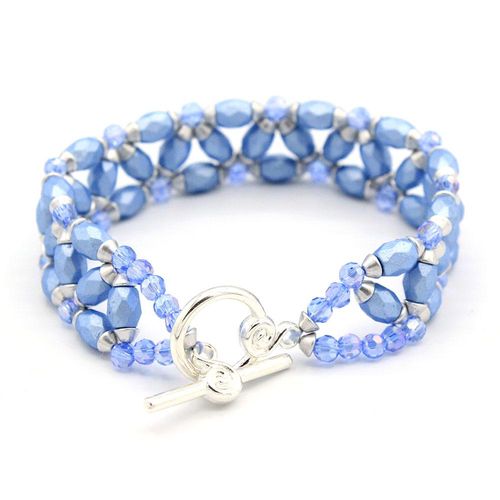 Baros Par Puca Bracelet aluminium light blue bracelet making kit — DIY set with beads and instructions for creating handmade jewelry