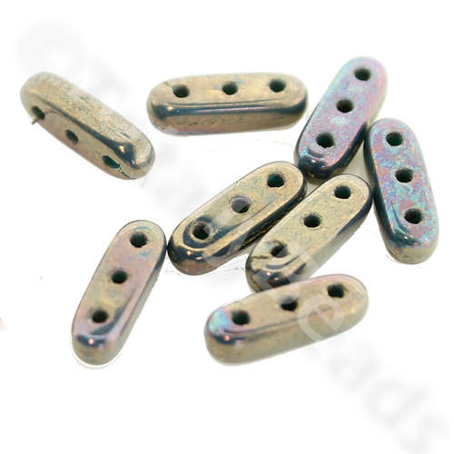 10mm Czech glass glass beads oxidized bronze — pack of 30, high-quality two-hole beads ideal for jewelry making, bead weaving, and crafts