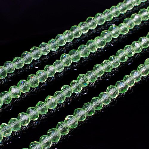 3.5mm crystal beads light green ab, pack of 130 — AB finish, faceted for jewelry making and beadwork