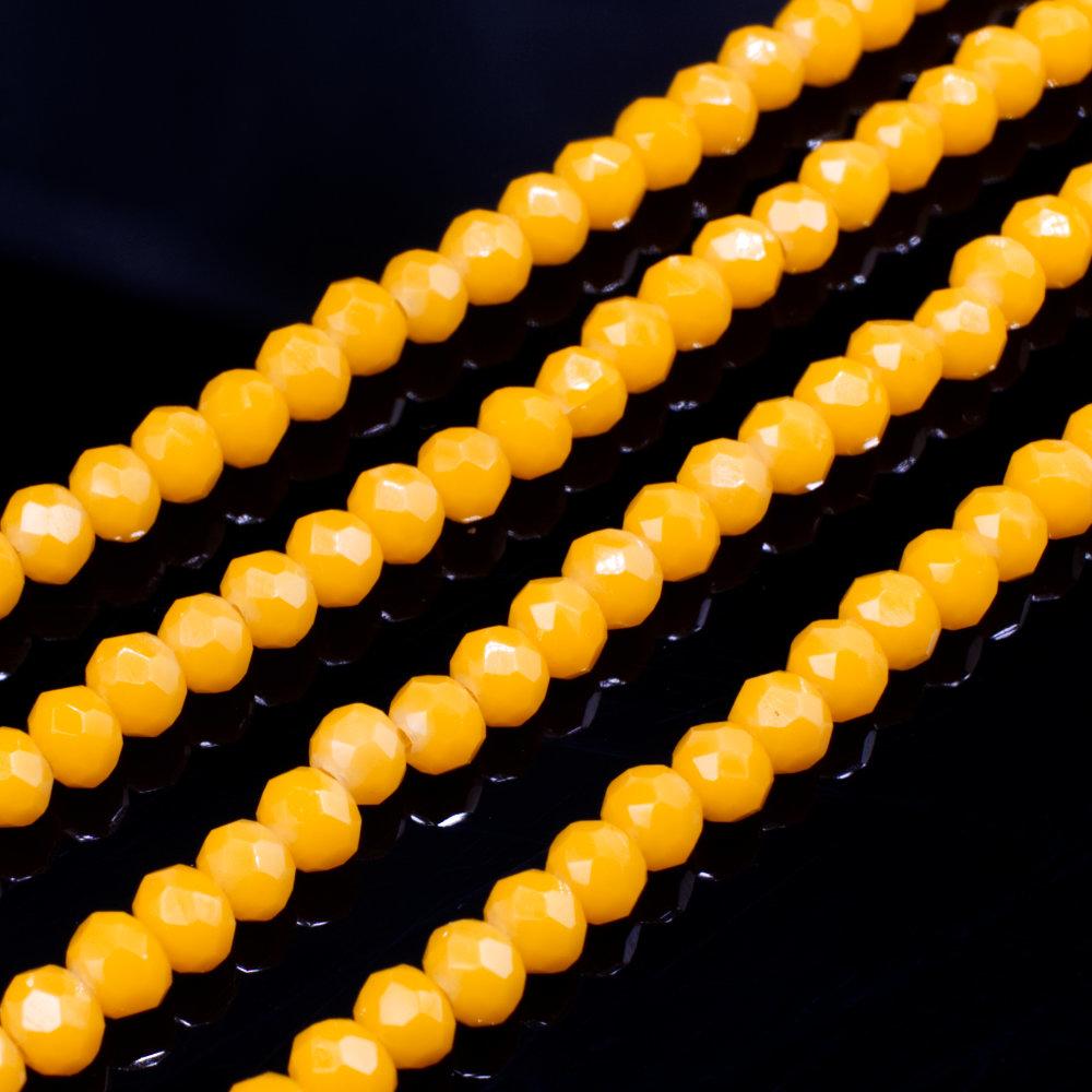 3.5mm crystal beads dk yellow, pack of 150 — faceted for jewelry making and beadwork