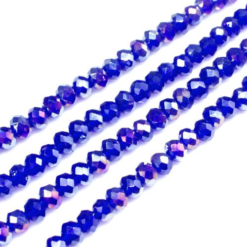 3.5mm crystal beads royal blue ab, pack of 150 — AB finish, faceted for jewelry making and beadwork