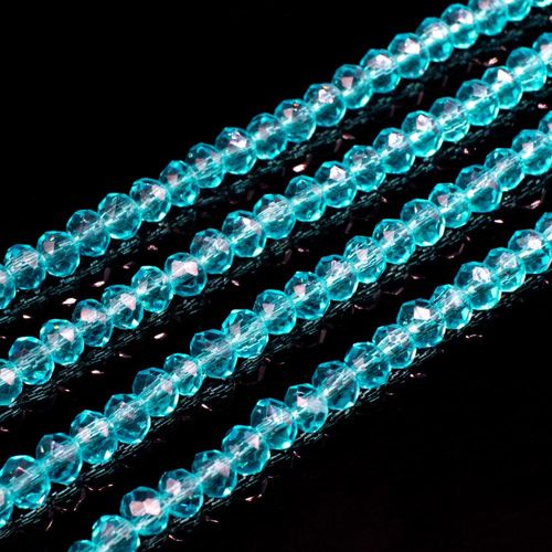 3.5mm crystal beads aqua, pack of 150 — faceted for jewelry making and beadwork