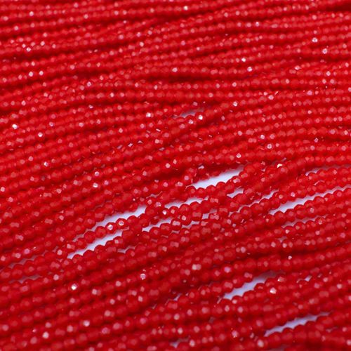 1.5mm crystal beads opal red — faceted for jewelry making and beadwork