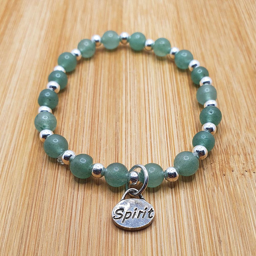 Faith Gemstone Bracelet green aventurine bracelet making kit — DIY set with beads and instructions for creating handmade jewelry