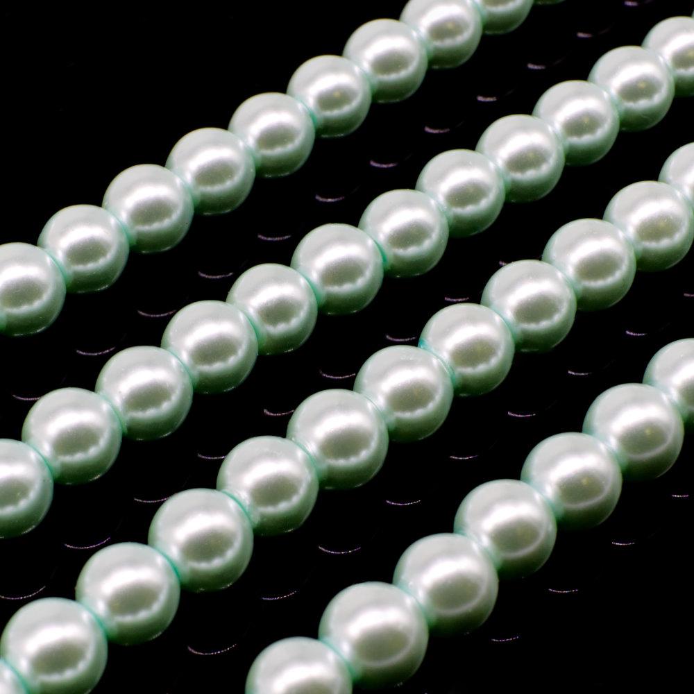 Glass Pearl Round Beads 6mm - Sea Glass