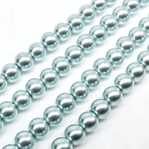 Glass Pearl Round Beads 6mm - Powder Blue