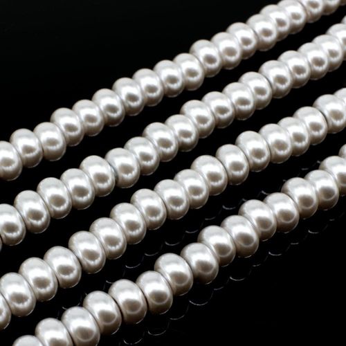 Glass Pearl Rondelle 3x5mm - Silver Haze