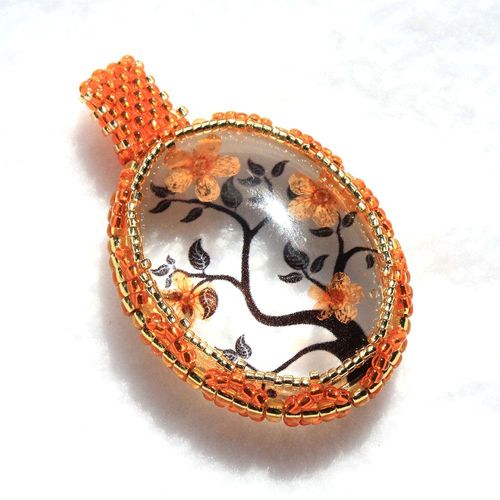 Blossom Cabochon Kit burnt topaz jewelry making kit — DIY set with beads and instructions for creating handmade jewelry