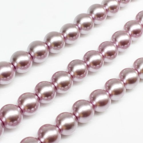 Glass Pearl Round Beads 8mm - Rosewood