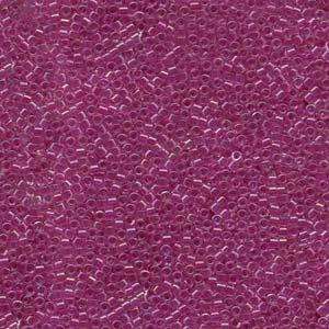 size 11 Miyuki Delica seed beads lined light fuchsia ab db074 5g — 5g pack, premium Japanese cylinder beads perfect for bead weaving, emb…