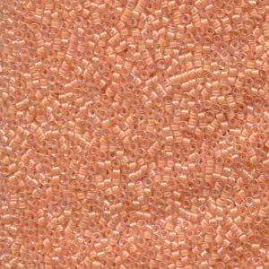 size 11 Miyuki Delica seed beads lined yellow orange ab db068 5g — 5g pack, premium Japanese cylinder beads perfect for bead weaving, emb…