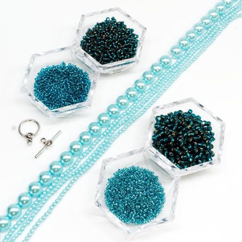 BC Week 40 Zig Zag Cellini Tubular Necklace Aqua 3 x 3mm for jewellery making