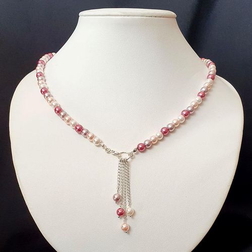 Nichole Necklaces pink lace necklace making kit — DIY set with beads and instructions for creating handmade jewelry