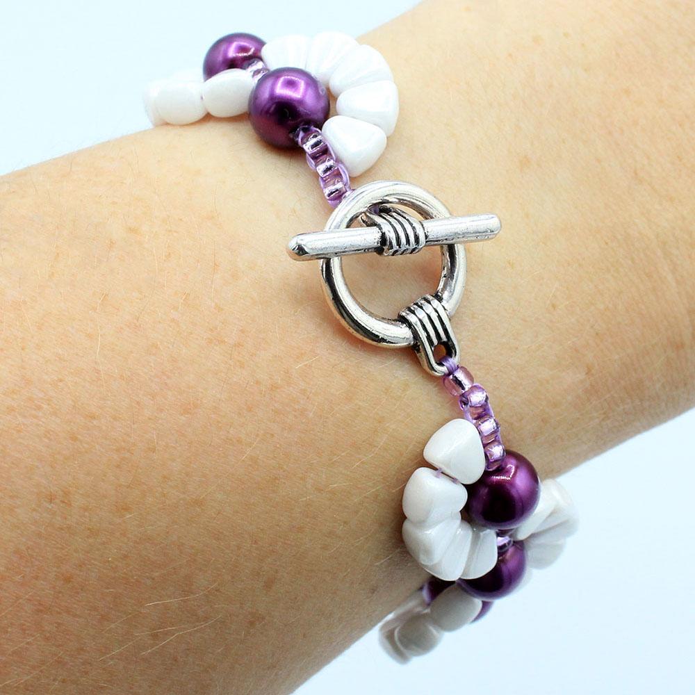 Maree Beaded Bracelet Make 3 frosted grape bracelet making kit — DIY set with beads and instructions for creating handmade jewelry