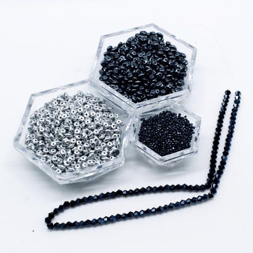 BC Week 43 Superduo Crystal Tealight Holder Monochrome 4mm for jewellery making