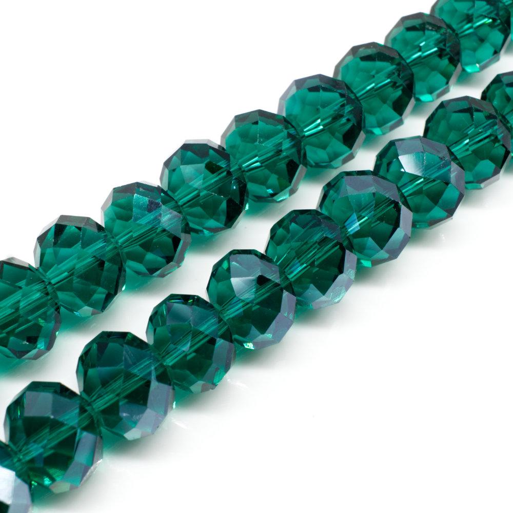 14mm crystal beads teal, pack of 16 — faceted for jewelry making and beadwork