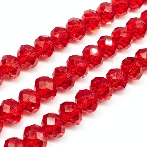 10mm crystal beads cherry red, pack of 30 — faceted for jewelry making and beadwork