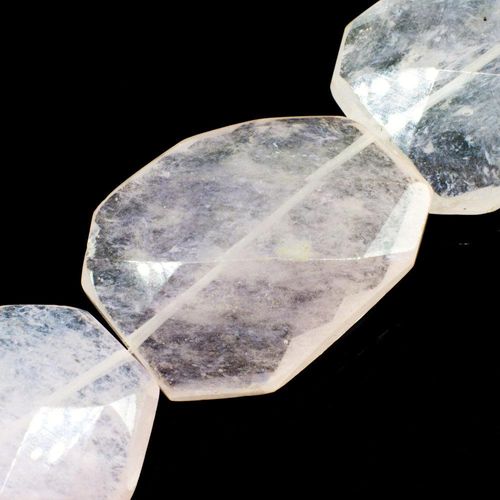 Volcano Glass Beads 40mm Facet Rectangle Rose Quartz 1pc for jewellery making