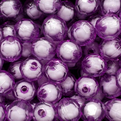 Acrylic Faceted Beads 12mm 30pc Violet Ice for jewellery making