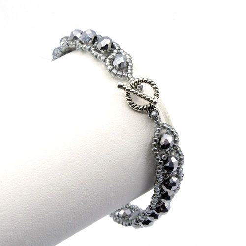 Amelia Bracelet Makes 3 silver diamond bracelet making kit — DIY set with beads and instructions for creating handmade jewelry