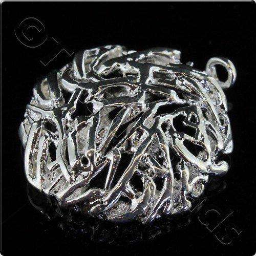 Silver Metal Bird Nest Pendant 27mm