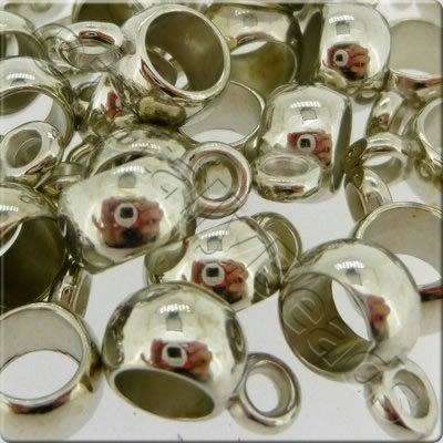 Acrylic Antique Silver Charm - Barrel 9mm