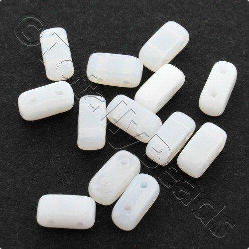 6x3mm Czech glass glass beads alabaster — pack of 50, high-quality two-hole beads ideal for jewelry making, bead weaving, and crafts