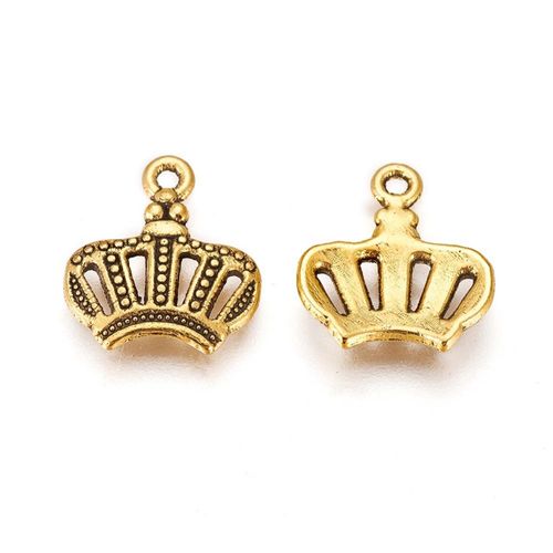 Metal Charm Crown 14mm 20pcs Antique Gold for jewellery making