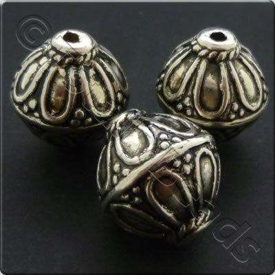 Metalised Acrylic Bead Round 19mm - Antique Silver 1pc
