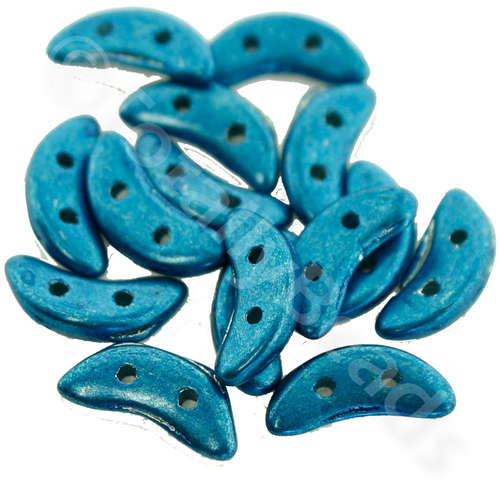 10mm Czech glass glass beads saturated metallic blue — pack of 7, high-quality two-hole beads ideal for jewelry making, bead weaving, and…