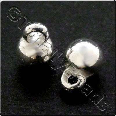 Metalised Acrylic Hanger Bead 6mm - Silver 100pcs