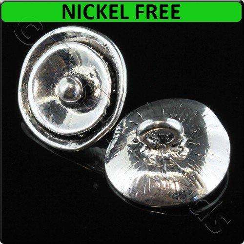 Silver Metal Button 17mm Discs 4pcs