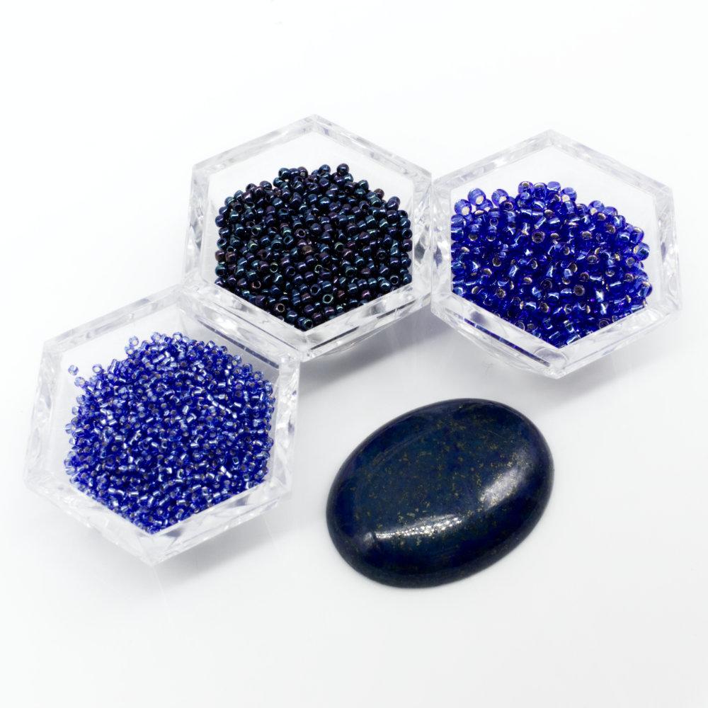 BC 2023 WK 1: Gemstone Cabochon Pendant Dyed Lapis 40mm for jewellery making