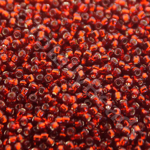 Toho Size 15 Seed Beads 10g - Silver Lined Ruby