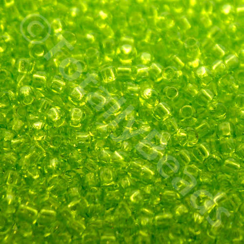 Toho Size 11 Seed Beads 10g - Trans. Lime Green