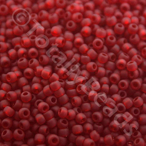 Toho Size 11 Seed Beads 10g - Trans Frosted Ruby