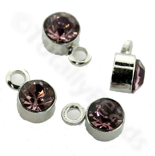 Diamante Hanger 4mm Spacer Bead Rose 15pcs