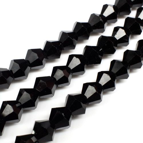 8mm crystal bicone beads jet black — faceted for jewelry making and beadwork