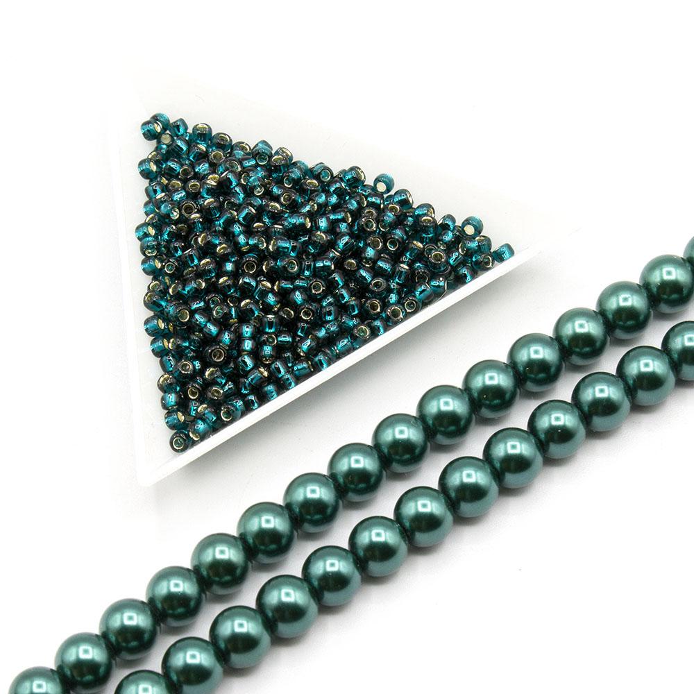 Aimee Necklace tantalising teal necklace making kit — DIY set with beads and instructions for creating handmade jewelry