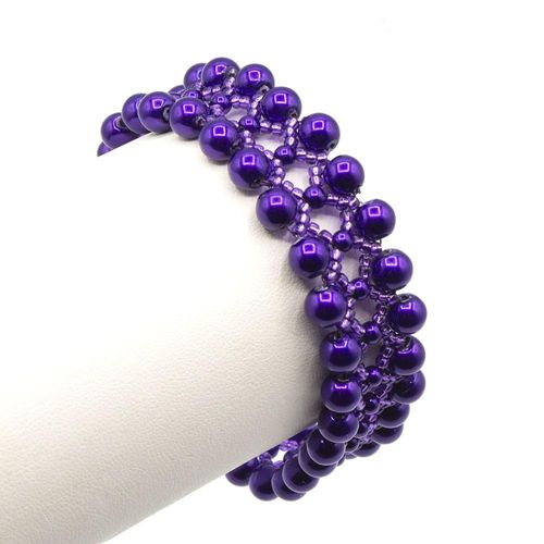 Serenity Bracelet royal lilac bracelet making kit — DIY set with beads and instructions for creating handmade jewelry
