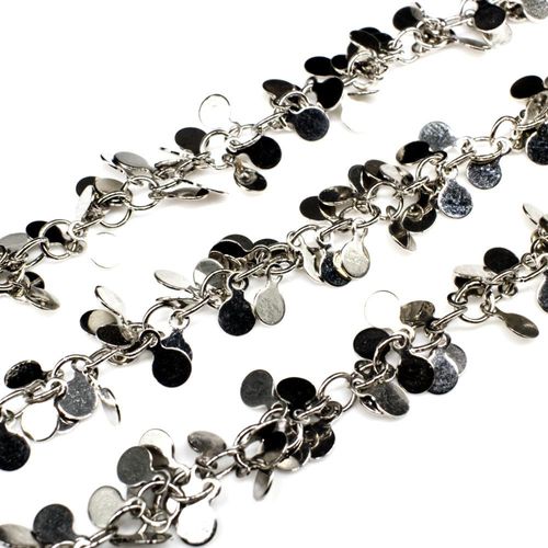 Rhodium Plated Chain Ring 4mm with with tags 50cm for jewellery making
