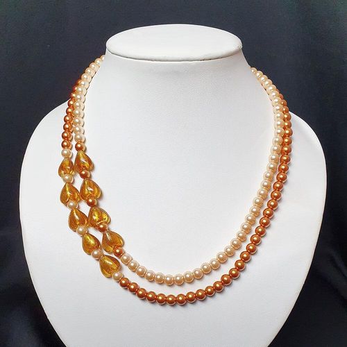 Sweetheart Silver Foil Necklace gold necklace making kit — DIY set with beads and instructions for creating handmade jewelry