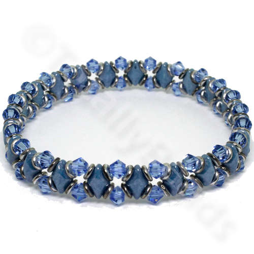GemDuo Sparkle Bracelets light blue bracelet making kit — DIY set with beads and instructions for creating handmade jewelry